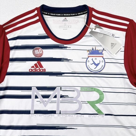 Cagliari Calcio Football Club Soccer Jersey Size Small White Red Italy NEW - Picture 3 of 13